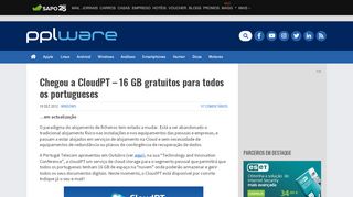 
                            4. Chegou a CloudPT - 16 GB gratuitos para todos os portugueses ...