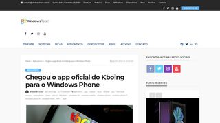 
                            8. Chegou o app oficial do Kboing para o Windows Phone - Windows ...