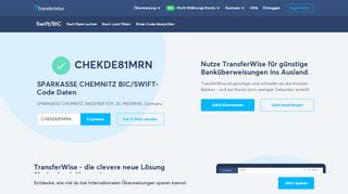 
                            8. CHEKDE81MRN BIC/SWIFT-Code - Sparkasse Chemnitz Germany ...