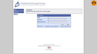 
                            7. Cheltenham Borough Homes Portal - Login