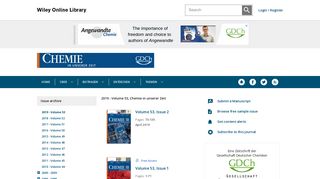 
                            2. Chemie in unserer Zeit: List of Issues - Wiley Online Library