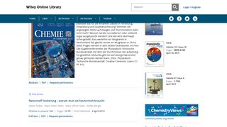 
                            1. Chemie in unserer Zeit - Wiley Online Library