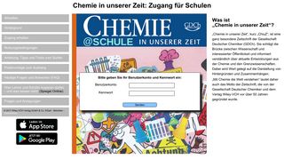 
                            3. Chemie in unserer Zeit :: Zugang für Schulen - Wiley-VCH