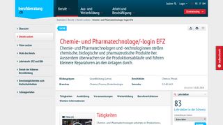 
                            2. Chemie- und Pharmatechnologe/-login EFZ - berufsberatung.ch