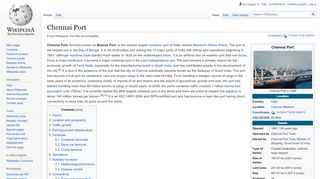 
                            10. Chennai Port - Wikipedia