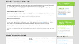 
                            7. Chennai to Varanasi Flights - MakeMyTrip