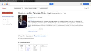 
                            13. Chesterton and the Romance of Orthodoxy: The Making of GKC, 1874-1908 - Google Books-Ergebnisseite
