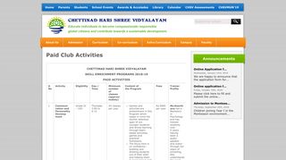 
                            12. Chettinad Hari Shree Vidyalayam Paid Club Activities