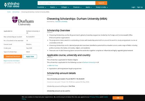 
                            13. Chevening Scholarships- Durham University (MBA) - Eligibility ...