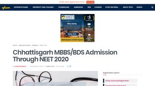 
                            5. Chhattisgarh MBBS Admission 2019 – CG NEET Counselling 2019 ...