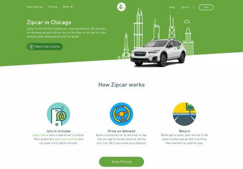 
                            10. Chicago - Car Sharing & Hourly Car Rental in Chicago | Zipcar