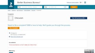 
                            6. Chicwish | Complaints | Better Business Bureau® Profile