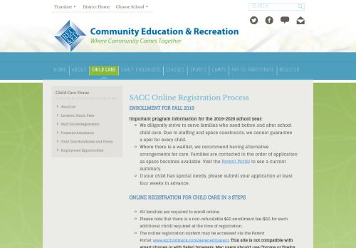 
                            10. Child Care Home / SACC Online Registration