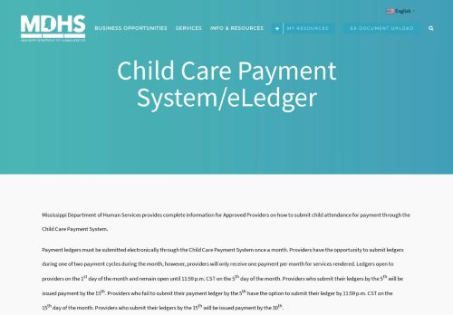 
                            8. Child Care Payment System/eLedger – Mississippi Department of ...