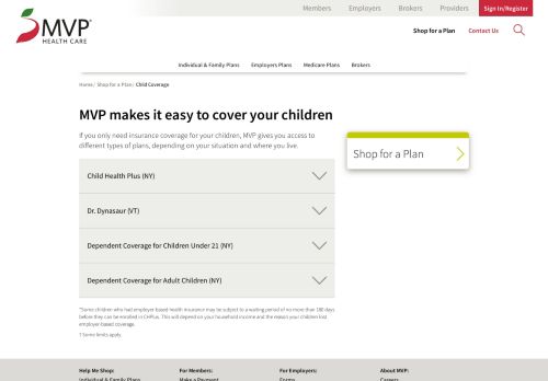 
                            10. Child Coverage | MVP Health Care