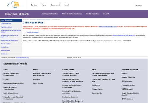 
                            6. Child Health Plus - New York State Department of Health - NY.gov