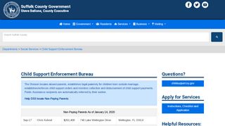 
                            8. Child Support Enforcement Bureau (CSEB) - Suffolk County Government
