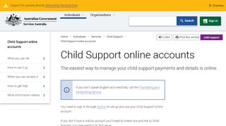 
                            4. Child Support online accounts - Australian Government Department ...