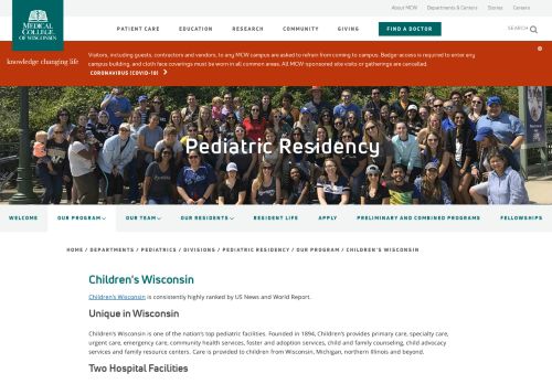 
                            9. Children's Hospital of Wisconsin (CHW) | Medical College of Wisconsin