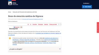 
                            5. ChileAtiende - Bono de atención médica de Dipreca