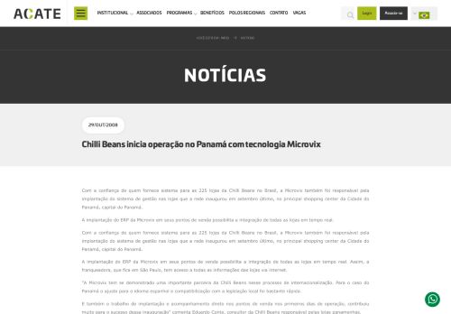 
                            7. Chilli Beans inicia operação no Panamá com tecnologia Microvix - Acate