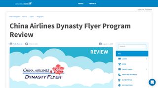 
                            8. China Airlines Dynasty Flyer Program Review - RewardExpert.com