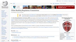 
                            12. China Banking Regulatory Commission - Wikipedia