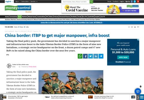 
                            8. China border: ITBP to get major manpower, infra boost - ...