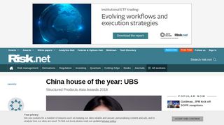 
                            9. China house of the year: UBS - Risk.net