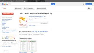 
                            13. China Listed Companies Handbook (Vol. 8) - Résultats Google Recherche de Livres