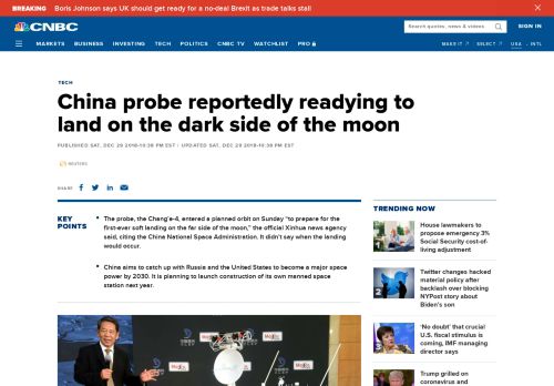 
                            12. China probe reportedly readying to land on the dark side of ...