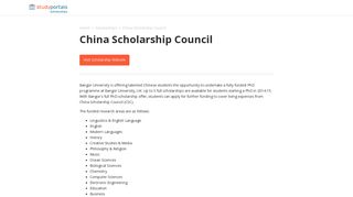
                            6. China Scholarship Council - ScholarshipPortal
