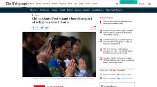 
                            11. China shuts Protestant church as part of religious crackdown