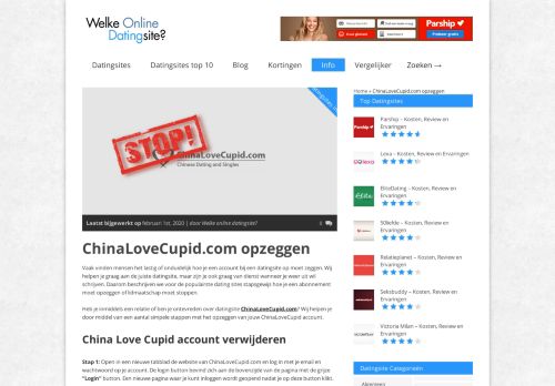 
                            9. ChinaLoveCupid.com opzeggen - Februari 2019 - NIEUW!