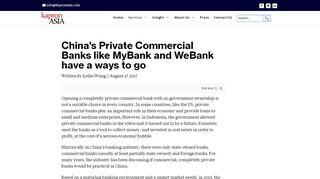 
                            9. China's Private Commercial Banks like MyBank and WeBank have a ...