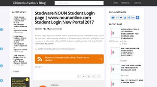 
                            8. Chinedu Ayoka's Blog: Studware NOUN Student Login page | www ...