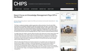 
                            2. CHIPS Articles: Navy's Focus on Knowledge Management Pays Off in ...