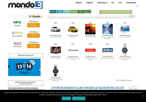 
                            2. Chiude 3 for Business Club, come controllare i punti | Mondo3