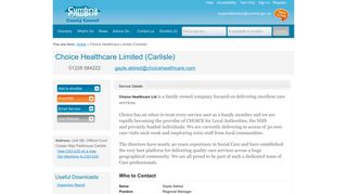 
                            12. Choice Healthcare Limited (Carlisle) | Cumbria Support Directory