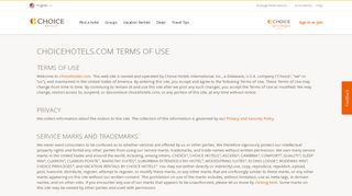 
                            13. Choice Hotels - Terms of Use