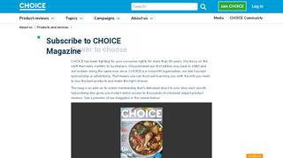 
                            2. CHOICE Magazine Subscription - Quarterly, Annual or 2-Year Options