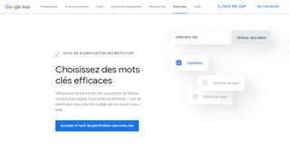 
                            3. Choisissez les bons mots clés grâce à nos outils de ... - Google Ads