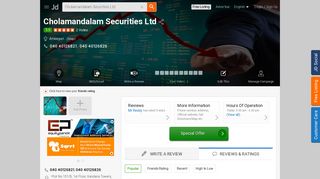 
                            8. Cholamandalam Securities Ltd, Ameerpet - Share Brokers in ... - Justdial
