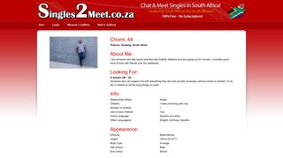 
                            8. Chomi 44 - Pretoria South Africa Dating