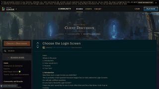 
                            2. Choose the Login Screen - EUW boards - League of Legends