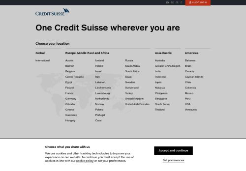 
                            9. Choose Your Location - Credit Suisse