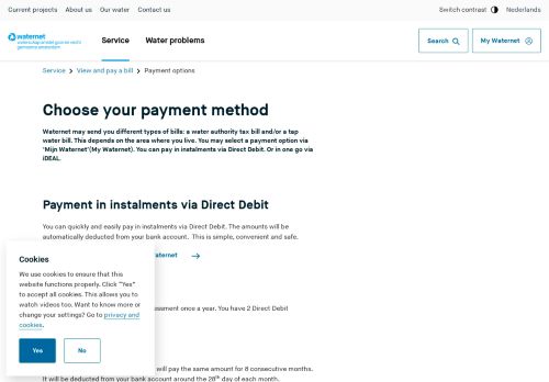 
                            7. Choose your payment method | Waternet