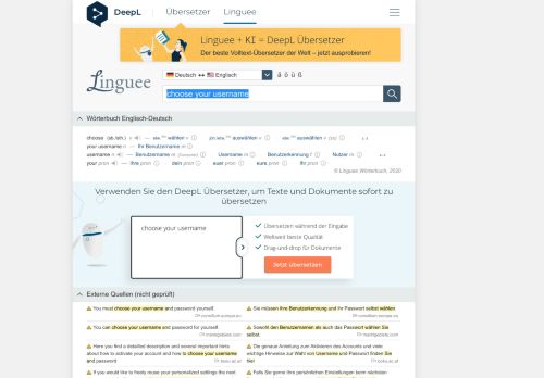 
                            8. choose your username - Deutsch-Übersetzung – Linguee Wörterbuch