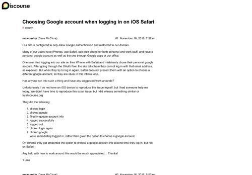 
                            11. Choosing Google account when logging in on iOS Safari - support ...
