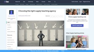 
                            7. Choosing the right supply teaching agency | Careers Advice - Tes
